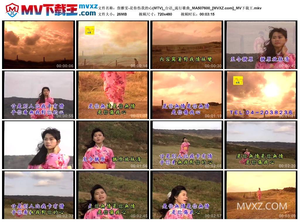 詹雅雯-是你伤我的心(MTV)_台语_流行歌曲_MA507600